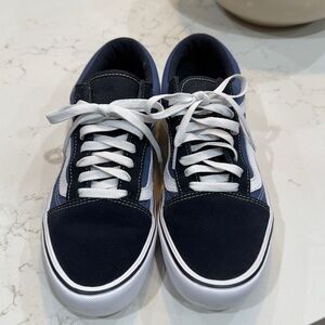 Vans Old Skool Shoe Mens 8.5 Blue Navy Ultra Cush Lite Used Like New-worn once